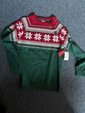 Gymboree Red and Green Fair Isle Cotton Knit Sweater